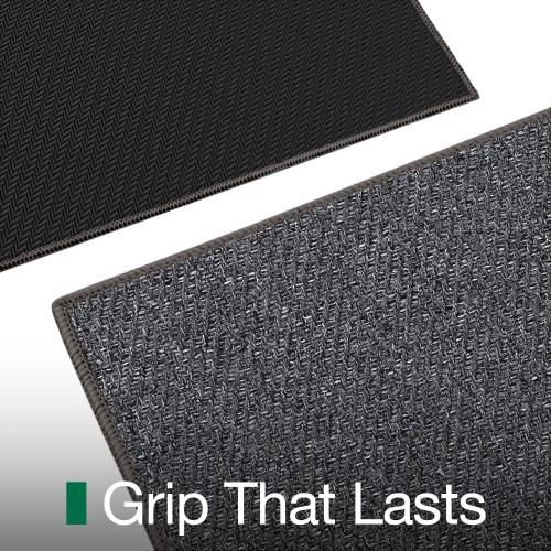 LUMI Ultra Thin Indoor Door Mat for Entrance 48x72, Non Slip Entryway Mat, Low Profile Doormat, Unique Herringbone Design Carpet for Inside, Patio, Porch, Dark Gray