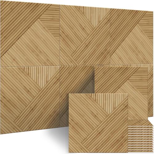 BUBOS 6-Pack Acoustic Panels, Wood Grain Sound Absorbing Panels, 23.6x23.6 | Peel and Stick, for Home Office, Studio & Wall Decor Sound Treatment, Wall Panels for Noise Reduction & Stylish Room