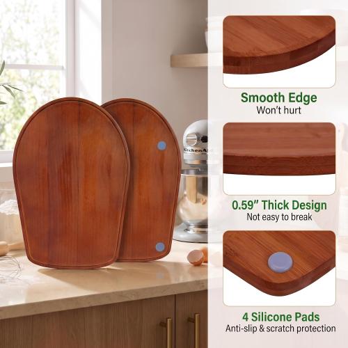 Mixer Slider Mat for KitchenAid 4.5-5 Qt Tilt-Head Stand Mixer, Pine Wooden Mixer Moving Tray, 4PCS Appliance Sliding, Kitchen Countertop Storage Accessories for Easy Mixer Movement