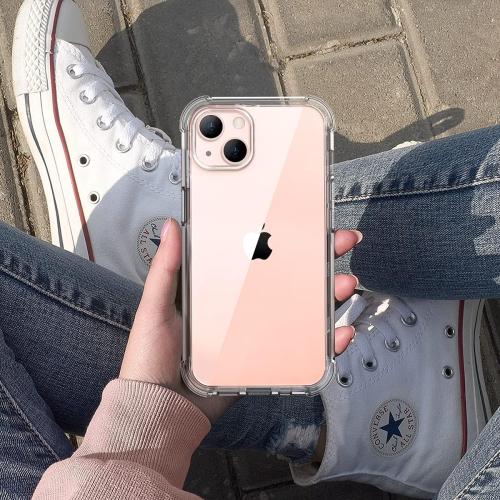 SURITCH Case Compatible with iPhone 13 6.1 Inch 360 Degree Transparent Shockproof Silicone Bumper [Ultra Hybrid] Full Body Protection Case Cover – Clear