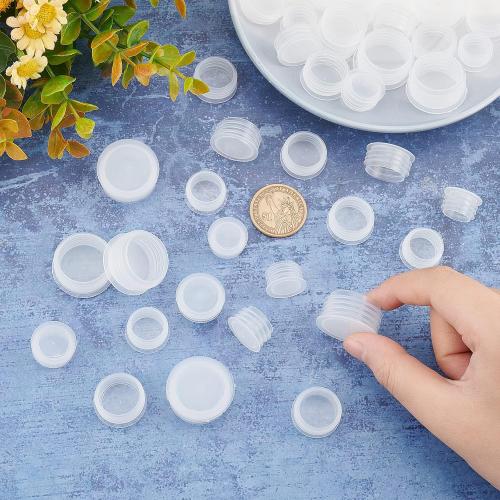 GORGECRAFT 5 Size 50PCS Salt and Pepper Shaker Stoppers Plastic Salt Shaker Plug Stopper 18.5/19.5/21.5/22.5/28mm Replacement Plug Bottle Caps Reusable Clear Round End Cap for Bottles Pipes