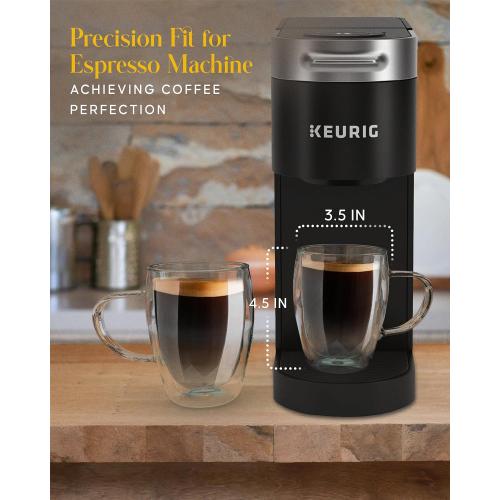 Kitchables Double Walled Glass Coffee Mugs Set of 2, 12oz - Insulated Glass Coffee Mugs for Cappuccino, Latte, Tea, Espresso - Latte Cup - Tazas Para Cafe