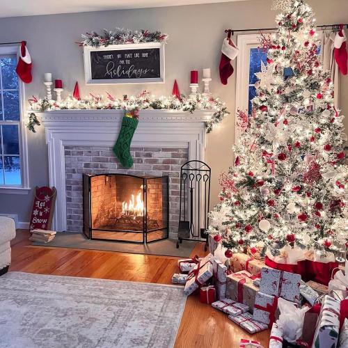 Fesciory 1 Pack Christmas Stockings 18 Inches Large Size Cable Knitted Stocking Gifts & Decorations for Family Holiday Xmas Party, Green 18in