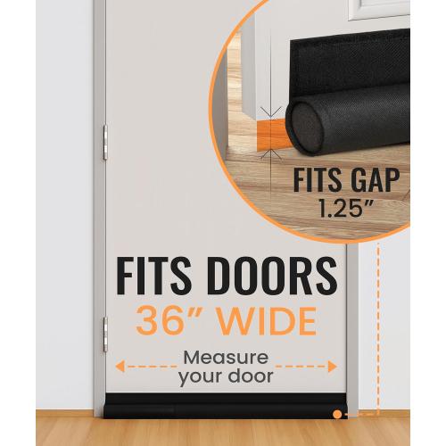 Everlasting Comfort One Sided Door Draft Stopper for Bottom of Doors - Quick Install Sound Proofing Strip Gap Filler, Cold Air & Noise Blocker Sweep for Home, Bedroom and Apartment- Fits 36 Doors