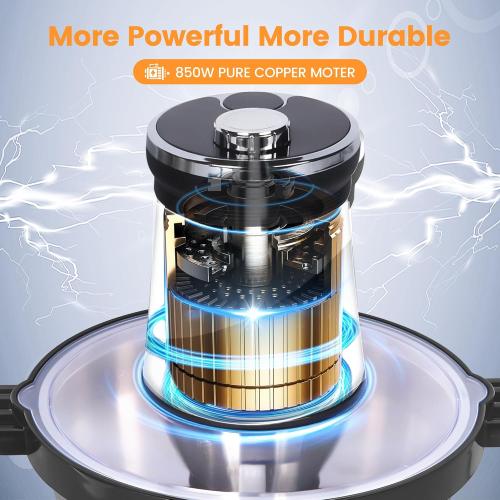 16 cup steel bowl 850W Electric Food Processor,LED timer. 3-Tiered 6 Cutting Edges blade for mincing, chopping,Ideal as meat grinder,fresh vegetables chopper,pet food process in kitchen.