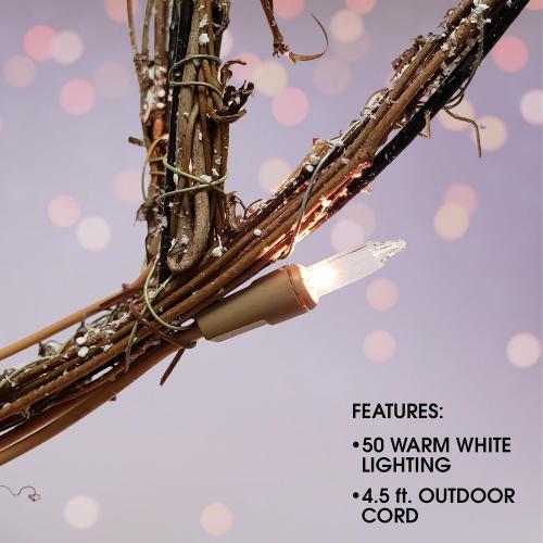 Alpine Corporation 24H Outdoor Rattan Grazing Reindeer Lawn Decoration with White Lights , Christmas Decoration