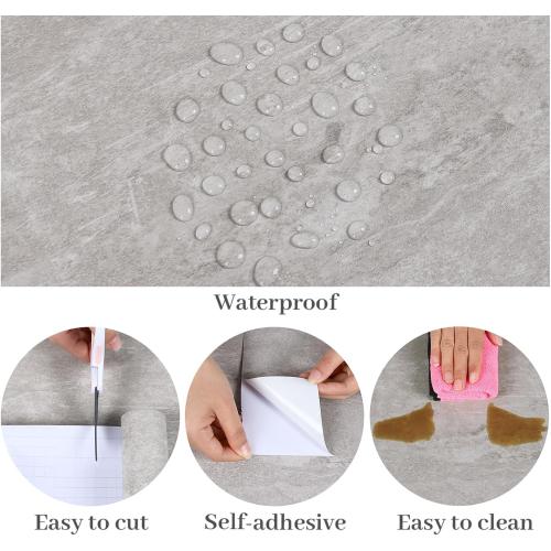 Industrial Limewash Concrete Wallpaper Peel and Stick for Bedroom Bathroom 15.7 x 78.7 Self Adhesive Grey Cement Wallpaper Waterproof Removable Concrete Contact Paper for Countertops Walls