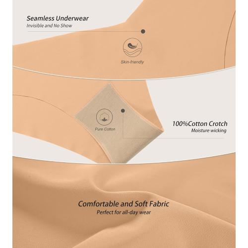 Size XS...DEANGELMON ..7 PackWomen Seamless Bikini Cheeky Underwear Invisible No Show Panties V-Waist Hipster Ladies Soft Stretch Multi Pack