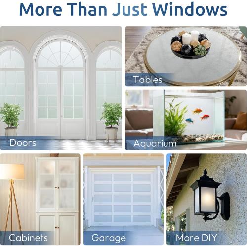 rabbitgoo Window Privacy Film with Tools, Pure, 17.5 x 78.7