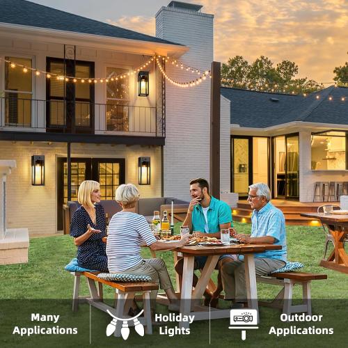 Porch Lights with GFCI Outlet, Large Motion Sensor Outdoor Lights