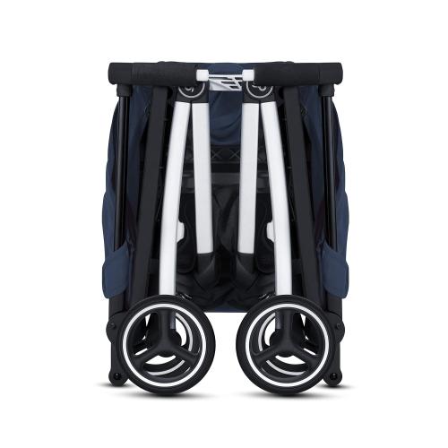 gb Pockit  All City, Ultra Compact Lightweight Travel Stroller with Front Wheel Suspension, Full Canopy, and Reclining Seat in Night Blue