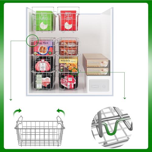 Size Medium 2Pack Adjustable Freezer Organizer Bins - Stackable & Hanging for 7 Cu.Ft Chest Freezer
