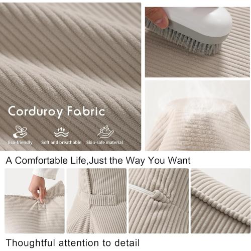 Pat. Pend. Corduroy Lumbar Support Back Pillow for Watching TV, Reading & Gaming, Ergonomic Triangle Support Cushion for Sofa, Armchair & Bed Sitting, Removable Washable Cover, Beige Gray
