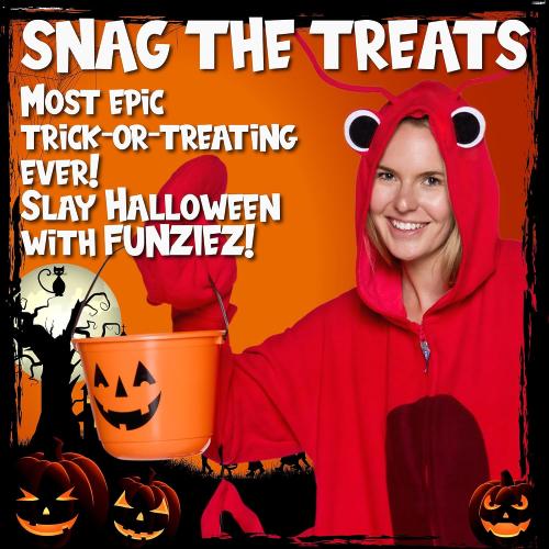 One size Funziez! Sea Creatures Onesie Lobster, Clown Fish, Hammerhead Shark, Octopus, Squid - Plush Adult Animal Costume Jumpsuit