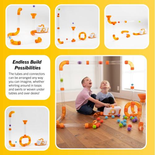 Fat Brain Toys The Original Air Toobz, Air-Powered STEM Building Toys for Kids & Teens, Kids Building Toys, STEM Toys for 3  Year Old