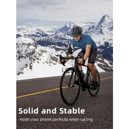 Motorcycle Phone Mount with Vibration Dampener, One-Hand Operation Bike Phone Holder Holds 4.7-7.1 Cell Phones on Handlebar, ATV Cell Phone Holder for Bike Motorcycle Scooter ATV