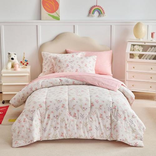 Size medium Cotton Comforter   Pink Floral Design, Soft n Cozy