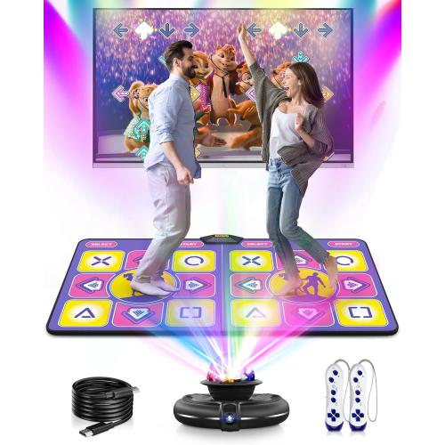 Flannel Dance Mat for TV with Camera, Non-Slip Exercise Dance Pad with Yoga Mode for Kids & Adults, Family-Friendly Electronic Game Mat Toy Gifts for Girls & Boys (Purple)