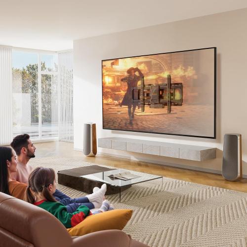 Perlegear Full Motion TV Wall Mount with Power Strip for 42–90 Inch TVs | TV Mount up to 150lbs, Pre-Assembled, USB charging, Smooth Swivel, Tilt, Extension, VESA 600x400mm, 12/16/24 Wood Studs