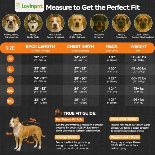 LovinPet Big Dog Pajamas for Large Dogs/XXL