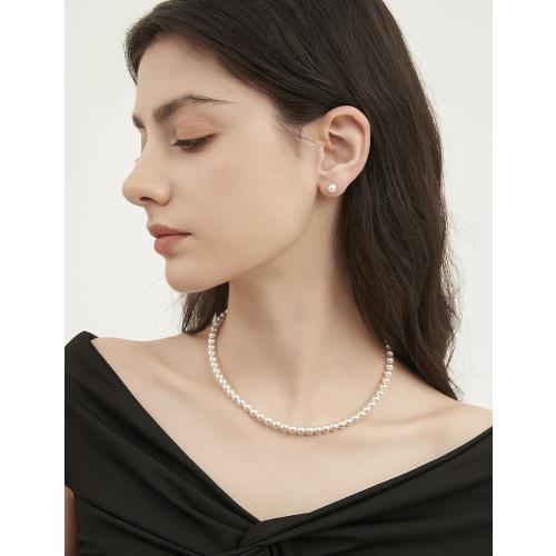Mameloly Pearl Earrings for Women Dainty 925 Sterling Silver 14K Gold Plated 6MM/8MM/10MM/12MM Handpicked Simulated White Pearl Stud Earrings Hypoallergenic