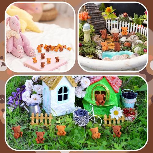 Yousoontic 50 Pcs Resin Bear Cute Miniature Bear for Stuffer Gifts Mini Animal Figures Ornaments for Birthday Cake Decor DIY Wedding Party Favor Supplies Stuff Accessories Gift