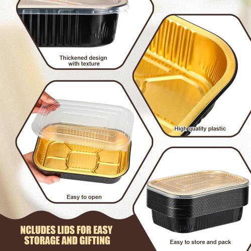 30 Pack Aluminum Pans with Lids Kit Includes 10 Pack 10x13 Half Size Oven Steam Table Tin Foil Pans Collocation 20 Pack 8.7x6 Disposable Baking Pan Chafing Trays