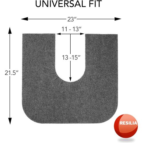 RESILIA Universal Rounded Commode Potty Training Mats - Super-Absorbent Toilet Training Rug for Kids, Universal Bathroom Protector Pads, 4 Pack, Charcoal, Made in The USA