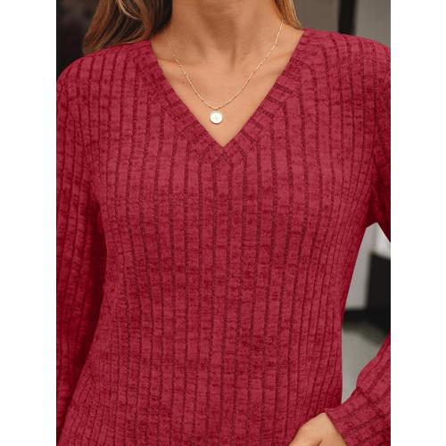 Size L ....AUTOMET Womens V Neck Long Sleeve Shirt Fall Fashion Tops Tunic Dressy Casual Sweater Clothes Cute Trendy Work Outfits 2026