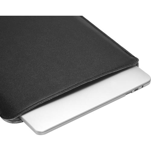 Black Comfyable Laptop Sleeve 13 Inch Precisely Compatible with MacBook Air M4 2025-2018 & MacBook Pro M2 2022 M1 2020-2016, Faux Leather Cover Case, Black