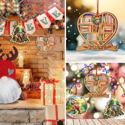 Book Ornament for Christmas Tree 2025 - Book Lovers Gifts - Suncatcher Ornament for Book Lovers for Book Lovers - Book Club, Bookworms, Librarian, Reader Christmas Ornament