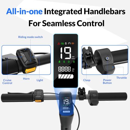 Electric Scooter ZD01,500W Peak Motor & 19MPH Electric Scooter Adults, 12-15 Mi RangeElectric Kick Scooters, 8.5 Solid Tires, E-Lock& E-Horn, Lightweight Foldable Escooter for Commuter