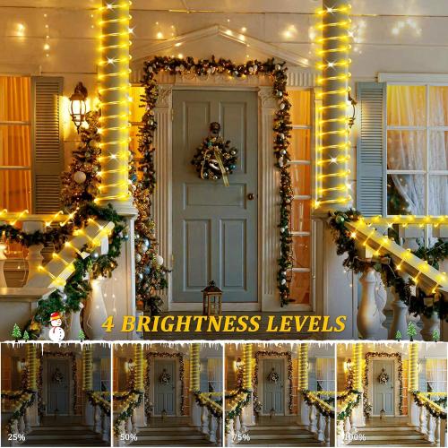 Heceltt 492ft LED Rope Lights Outdoor,1500 LED Tube Lights with 8 Modes, IP65 Waterproof LED Rope Lighting for Patio Eaves Pool Party Backyards Garden Holiday Lights Decoration(Warm White)