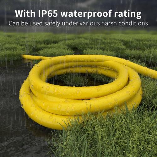 HUANCHAIN 12/3 Gauge Heavy Duty Outdoor Extension Cord 100 ft Waterproof with Lighted end, Flexible Cold-Resistant 3 Prong Electric Cord Outside, 15Amp 1875W 12AWG SJTW, Yellow, ETL