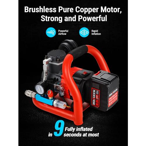 Ultra Quiet Cordless Air Compressor Compatible with for Makita Battery,Portable Air Compressor Oil Free 18V 18.5V 21V,60dB,Small Lightweight Universal for Woodwork Nailing Car Pneumatic Tool