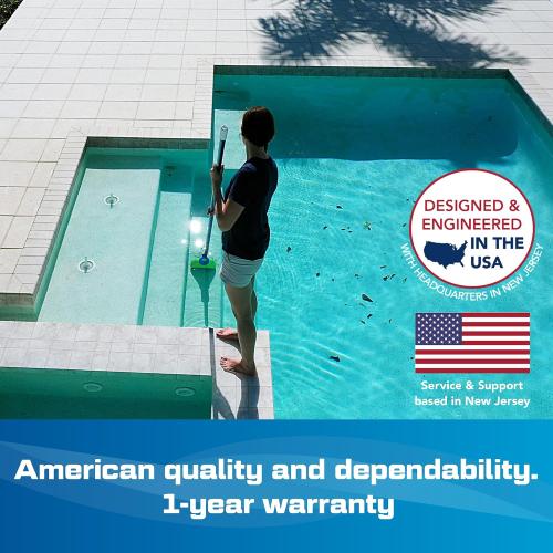 POOL BLASTER Aqua Broom Sweep XL Cordless Rechargeable Pool Vacuum for Hot Tub, Spa & Spot Cleaning in Above Ground & Inground Pools, 40 Min Run Time, Pole Set, Battery-Powered Hot Tub Vacuum Spa Vac