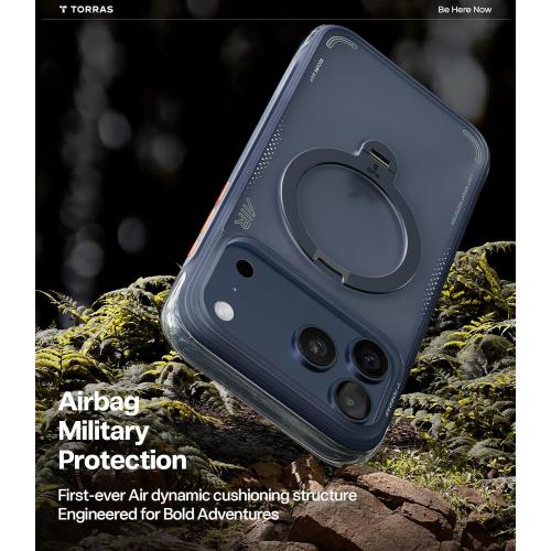 TORRAS Ostand Q3 Air for iPhone 17 Pro Max Case with 360 Magnetic Stand, Fit for MagSafe, Mil-Grade Drop Tested, Camera Control Button, Shockproof Phone Case for iPhone 17 Pro Max 6.9, Midnight Blue