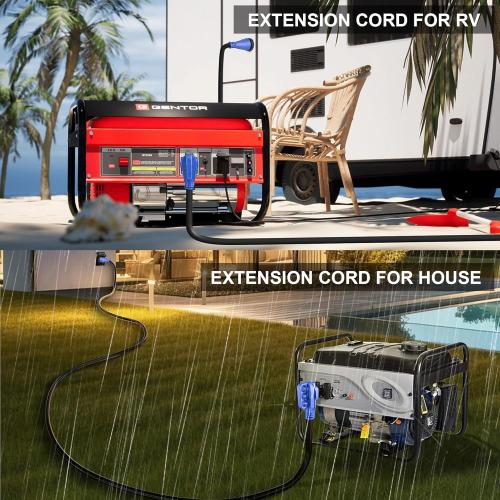 50 Amp RV Extension Cord 25 ft 250V Heavy Duty STW 6/3 8/1 Gauge Pure Copper RV Power Cord, Twist Lock ETL Listed NEMA 14-50P to SS2-50R Cable with Power Indicator& Polarity Lamp