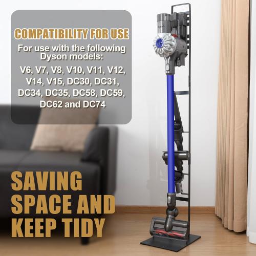 BRIGHTSHOW Vacuum Stand for Dyson V15 V11 V10 V8 V7 V6,Stable Metal Storage Bracket Holder for Handheld DC30 DC31 DC34 DC35 DC58 DC59 DC62 Cordless Vacuum Cleaners Accessories
