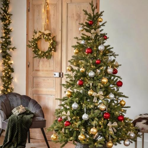 24ct Gold Christmas Ball - 1.18 Inch Shatterproof Christmas Tree Decoration Ornaments Hanging Ball for Xmas Tree, Holiday, Wedding, Party