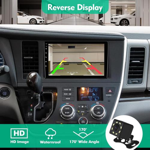 9-Inch IPS Touchscreen Android 12 Car Stereo for Toyota Sienna 2015-2018 with Wireless CarPlay & Android Auto 2 32GB Car Radio, Support GPS, WiFi, Bluetooth, FM Radio, Backup Camera, SWC, Dual USB