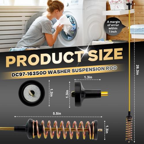 Washer Suspension Rods for Samsung WA50T5300AC/US WA50R5400AV/US WA45T3400AW/A4 WA50R5200AW/US WA45N3050AW/A4, Replace DC68-03172B-03 DC68-03172C DC97-16350D Suspension Rods