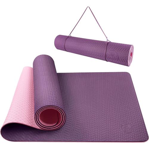 IUGA Yoga Mat Non Slip Anti-tear Pilates Mat Eco Friendly Hot Yoga Mats Thick for Workout & Exercise(72x 24x 6mm)