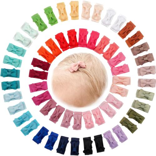 CÉLLOT 60Pcs Baby Hair Clips 1.2 Tiny Baby Bows Snap Hair Clips for Thin Hair Grosgrain Ribbon Hair Bows Clips for Baby Girls Toddlers Infant in Pairs