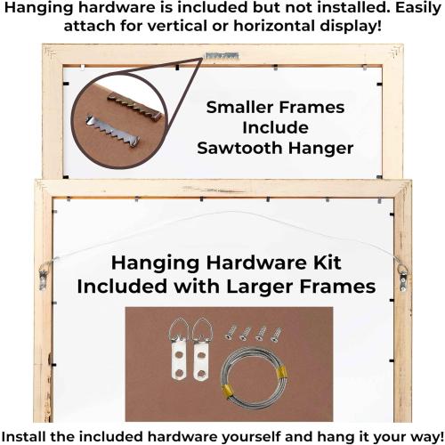 14x16 Knotty Brown Real Wood Picture Frame Width 1.25 Inches | Interior Frame Depth 0.5 Inches | Holden Distressed Photo Frame Complete with UV Acrylic, Foam Board Backing & Hanging Hardware