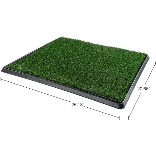 Artificial Grass Puppy Pee Pad for Dogs and Small Pets - 20x25 Reusable 4-Layer Training Potty Pad with Tray - Dog House and Pet Supplies by PETMAKER
