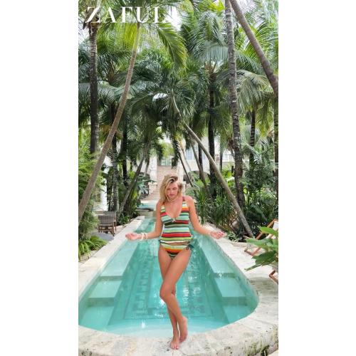 ZAFUL Womens Large Tankini Swimsuits Two Piece V Neck Tummy Control Bathing Suit