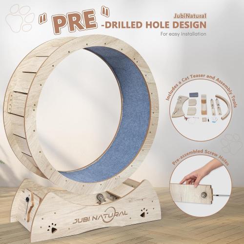 Cat Exercise Wheel, 40 Cat Running Wheel for Indoor Cats with Quiet Carpeted Runway, Cats Treadmill Wheels with Locking Mechanism, Cat's Weight Loss and Health