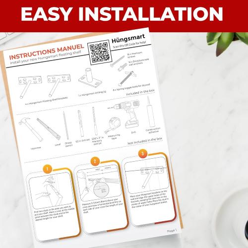 Set of 4 Floating Shelf Brackets Heavy Duty (1/4 inch Thick Baseplate) Painted Black Mild Steel/ Bracket for Hidden Wall Shelves Support Hardware Mount Kitchen/Nursery Decor (6 inch Rods)