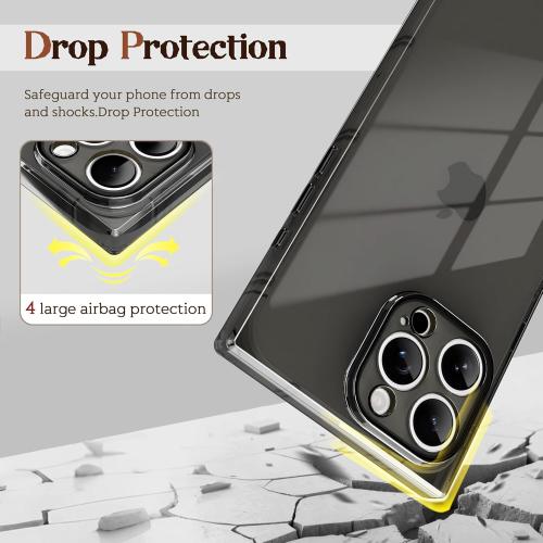 Color green IAIYOXI Rectangle Case Compatible for iPhone 16 Pro Max, Full Camera Protection & Reinforced Corners TPU Cushion Clear Cover, Shockproof Silicone Phone Case for Women Girls (iPhone 16 Pro Max,)